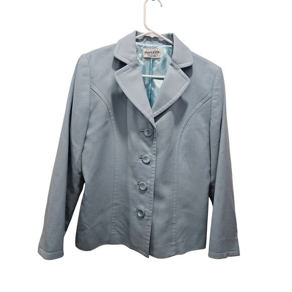 Vintage Pendleton 100% Wool Light Blue Blazer Women's Size M - Picture 1 of 10